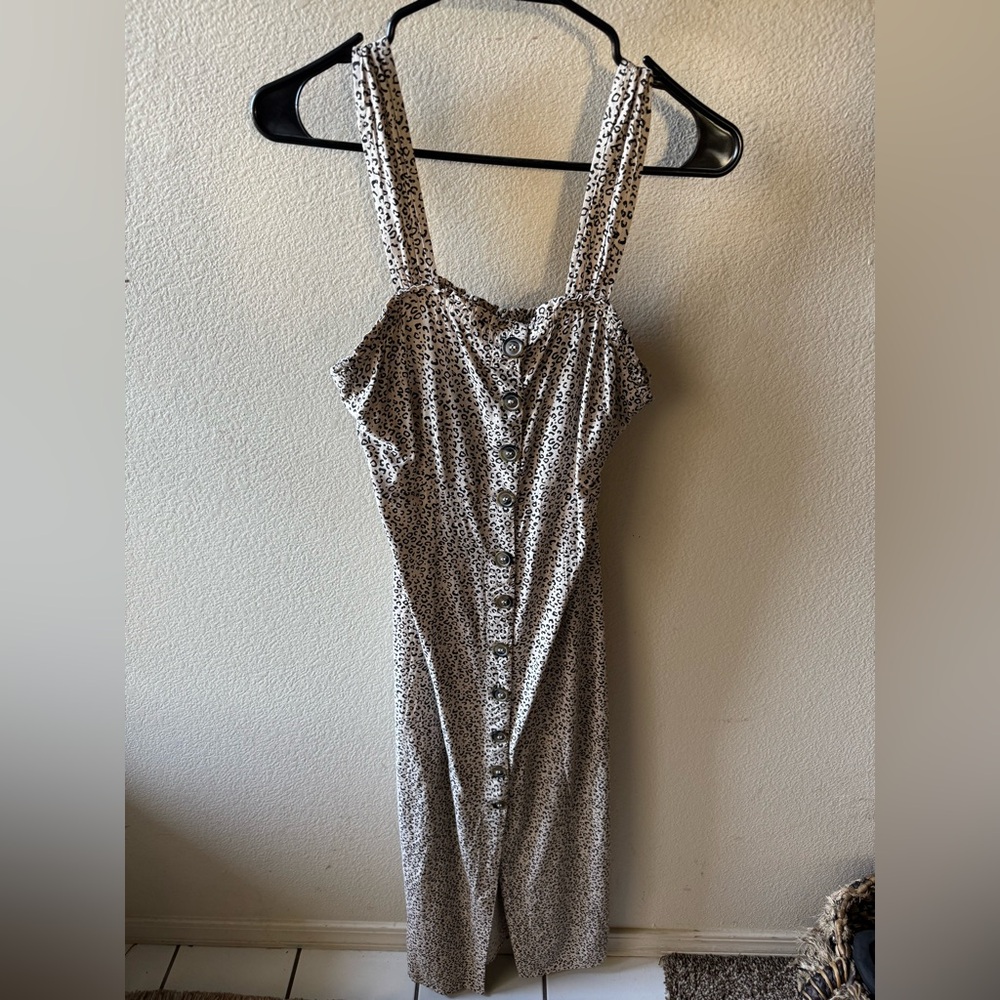 Japna Spotted Button-Front Midi Dress